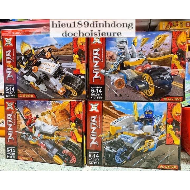 Lắp ráp xếp hình Lego Ninjago Xe máy của các ninja (Có hình ảnh và số mảnh cho khách chọn)