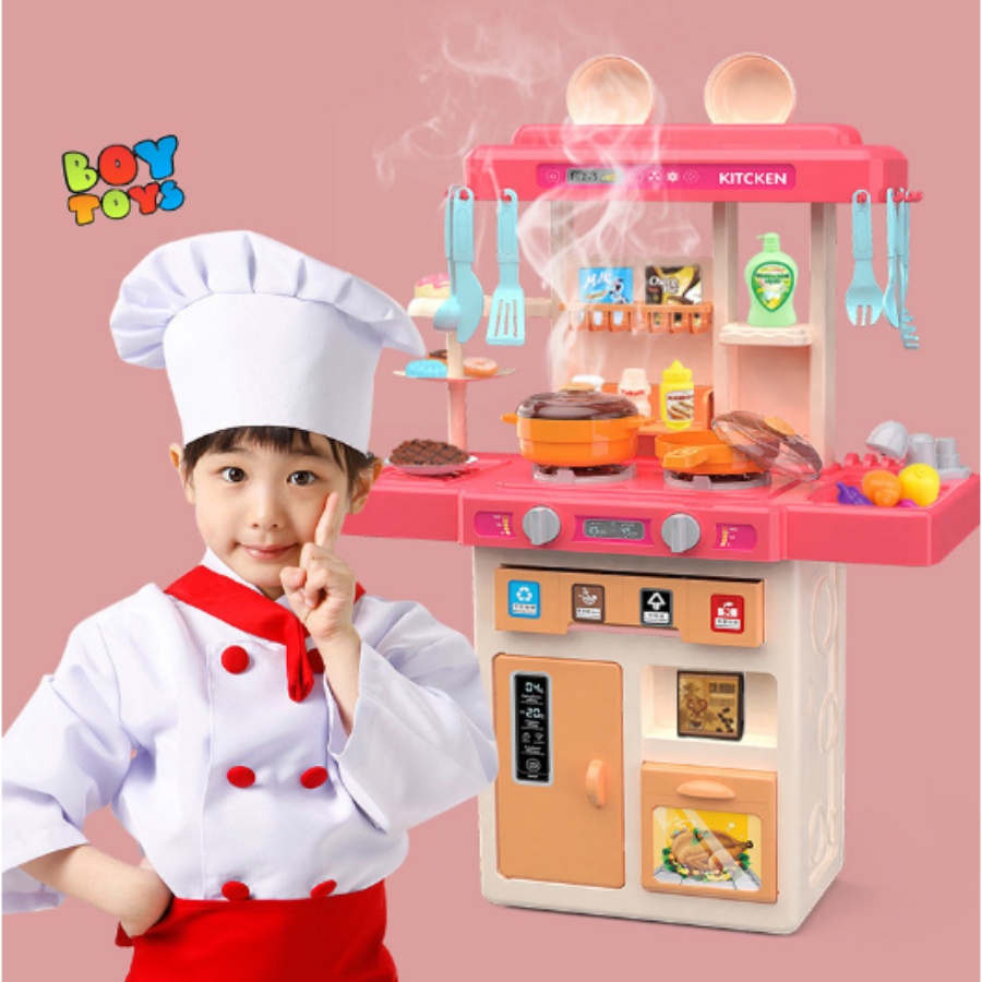 Bồ đồ chơi nhà bếp cỡ lớn 73cm đầy đủ hiệu ứng âm thanh, vòi nước, đèn và khói như thật, đồ chơi giáo dục kĩ năng cho bé