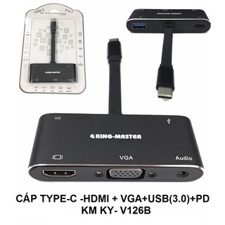 HUB TYPE-C -> USB 3.0 + HDMI + VGA + AUDIO KINGMASTER (KY-V126B)