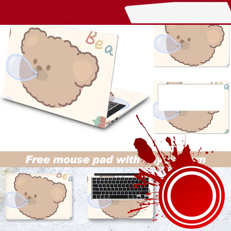 Bộ miếng dán laptop và tấm lót chuột cùng kiểu dáng cho MacBook/HP/Acer/Dell/ASUS/Lenovo 12/13/14/15/17