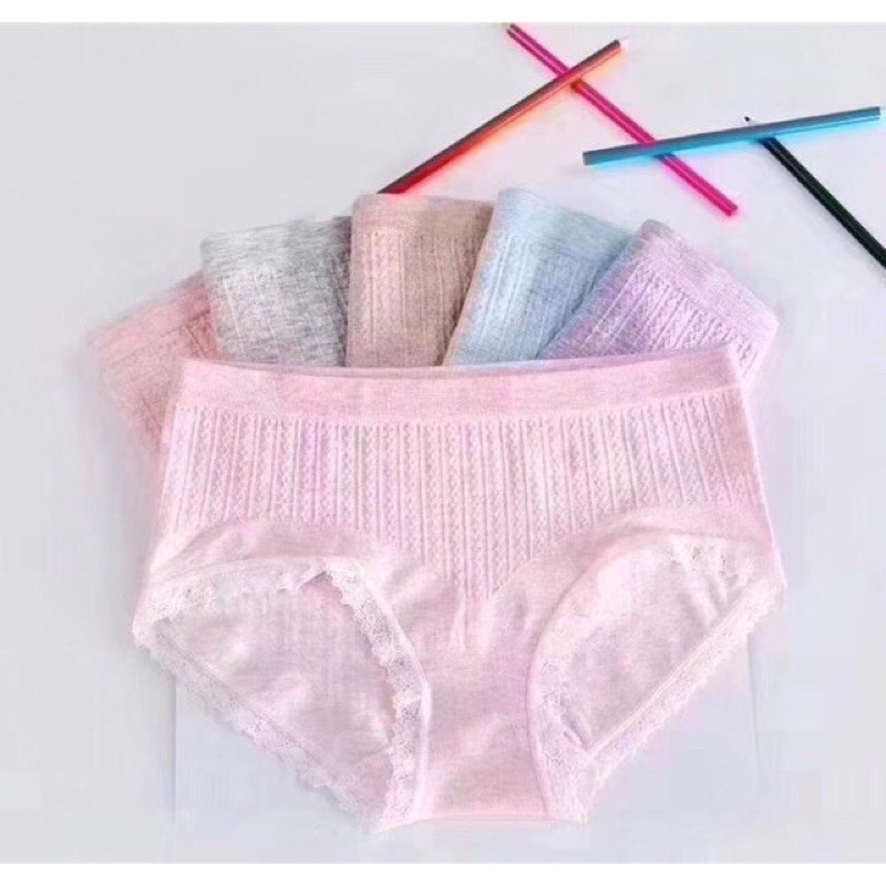 QUẦN LÓT COTTON VIỀN REN CO GIÃN CHẤT ĐẸP
