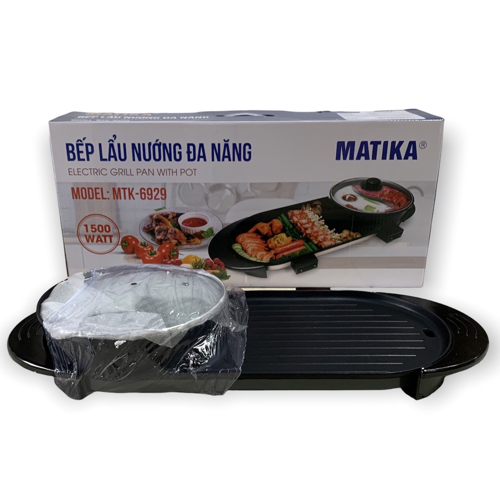 Bếp lẩu nướng đa năng MATIKA 2in1 công suất 1500w MTK-6929- hàng đẹp