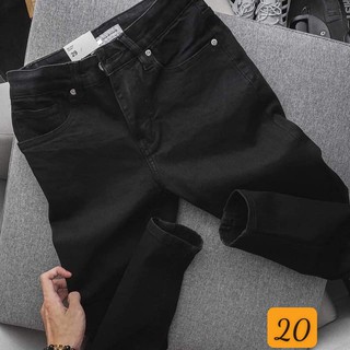 Quần jeans nam đen trơn co dãn thoải mái mã 20