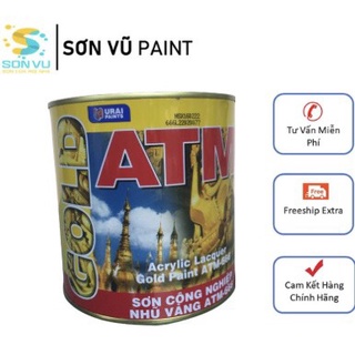 Sơn công nghiệp nhũ chùa vàng atm 666 - cho sắt thép, kim loại - lon 875ml