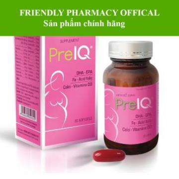 Viên bầu PreIQ DHA &amp; Cholin – Hỗ trợ bổ sung dưỡng chất cho mẹ bầu (Hộp 30 viên)