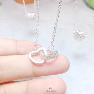 Dây chuyền bạc ta cao cấp, dây chuyền bạc tim lồng tim đẹp