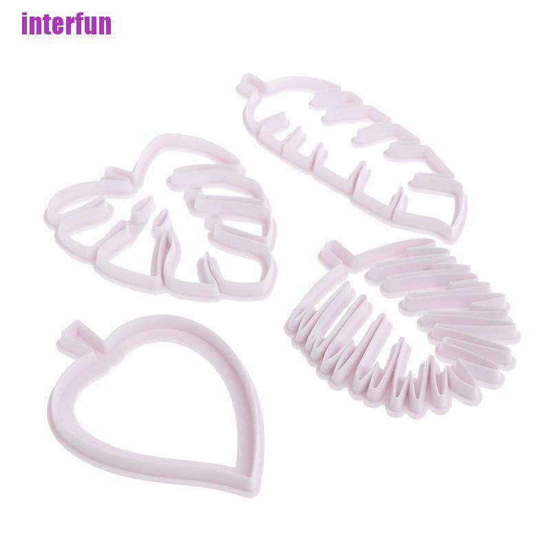 Bộ 4 Khuôn Cắt Bánh Quy Hình Lá Nhiệt Đới