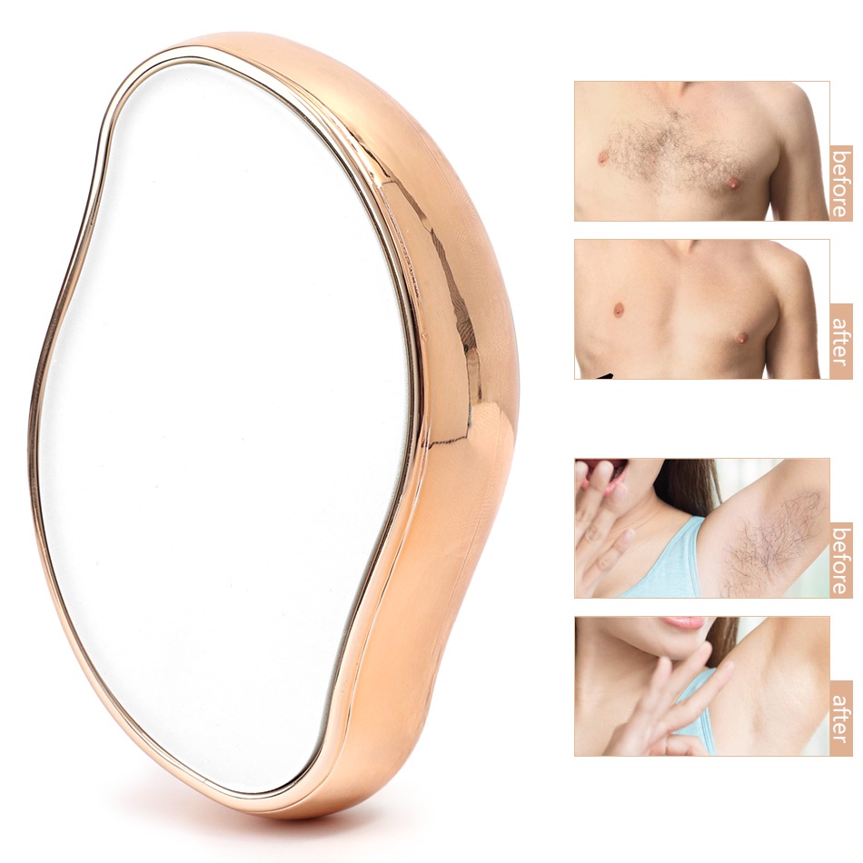1 Dụng cụ tẩy lông cơ thể / chân / lưng bằng pha lê trong suốt không đau có thể tái sử dụng