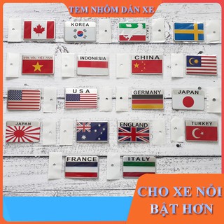 Tem Nhôm Dán Xe Máy Và Ô tô Hình Lá Cờ