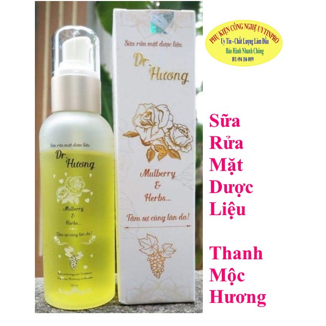 SỮA RỬA MẶT DƯỢC LIỆU Dr Hương Tẩy tế bào chết Giúp da Mịn màng Mềm mại và Tươi sáng Chai 120ml