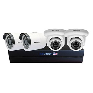 Bộ KIT 4 KBVISION 4 Camera 2.0 + 1 Đầu Ghi Hình 4 Kênh Hỗ Trợ POE - Hàng Chính Hãng