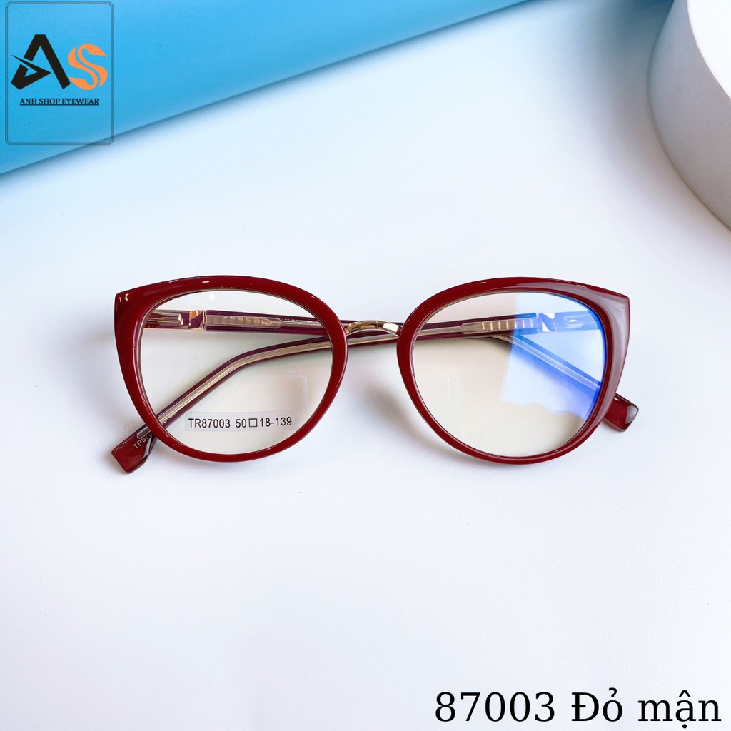 Kính tròn viền dày thời trang chất liệu nhựa dẻo kết hợp kim loại nhiều màu sắc 87003A