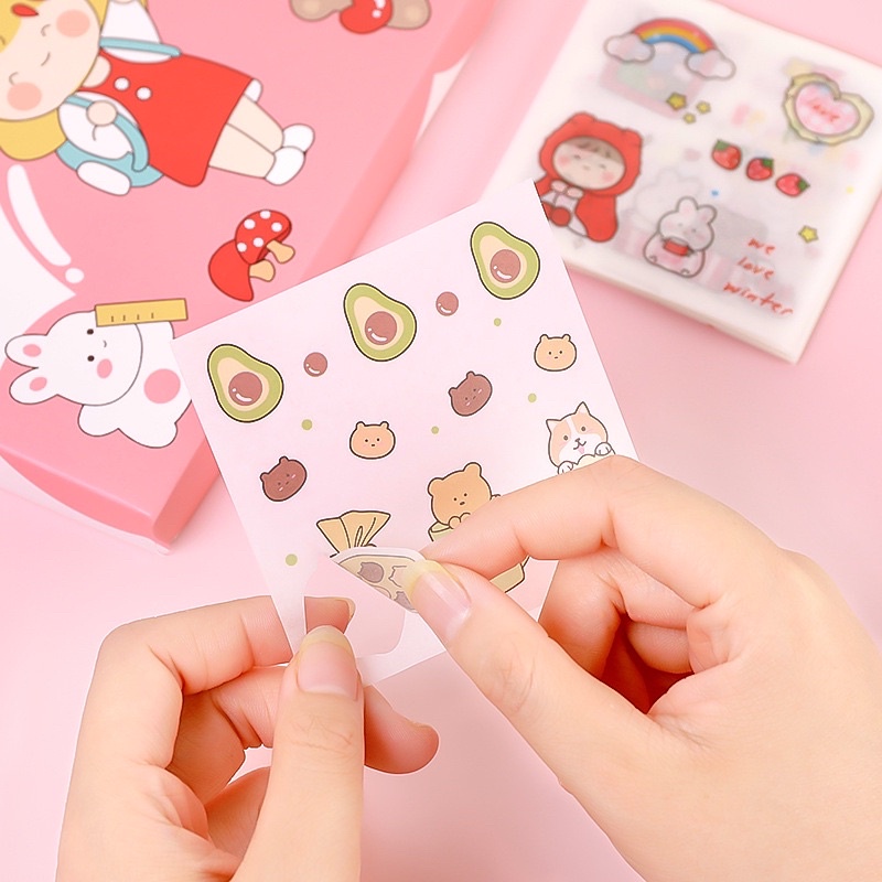 Miếng dán sticker trang trí đồ dùng họa tiết hoạt hình đáng yêu kích thước 8*8cm