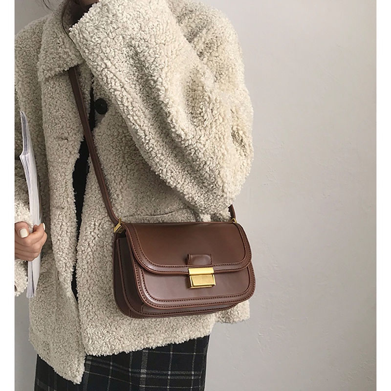 Túi đeo chéo hàn quốc túi đeo vai nữ thu đông túi hộp vuông