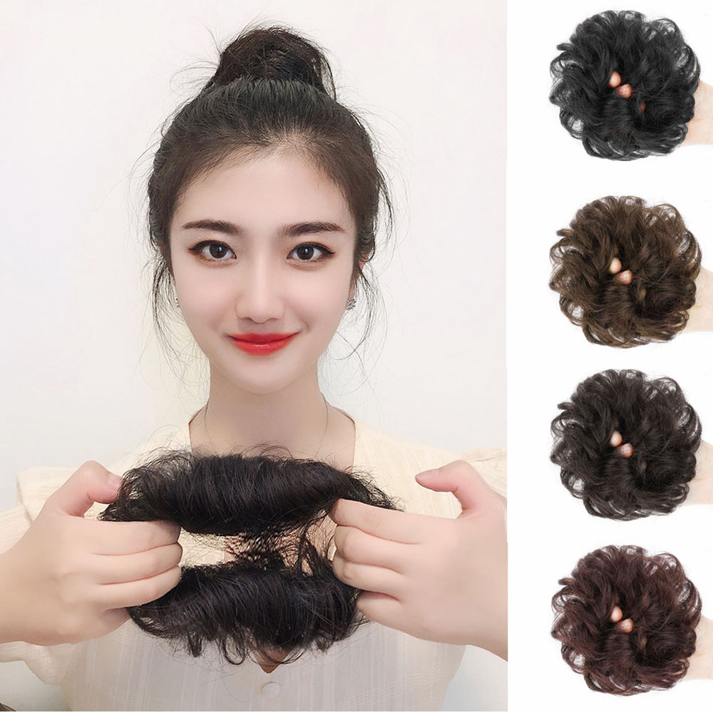 MOCHO Women Ball Hair Wig Seamless Hair Extensions Hair Tie Wig Ball Curls With Toupee Invisible Real Hair Natural Ball Shaped Hairpiece/Multicolor