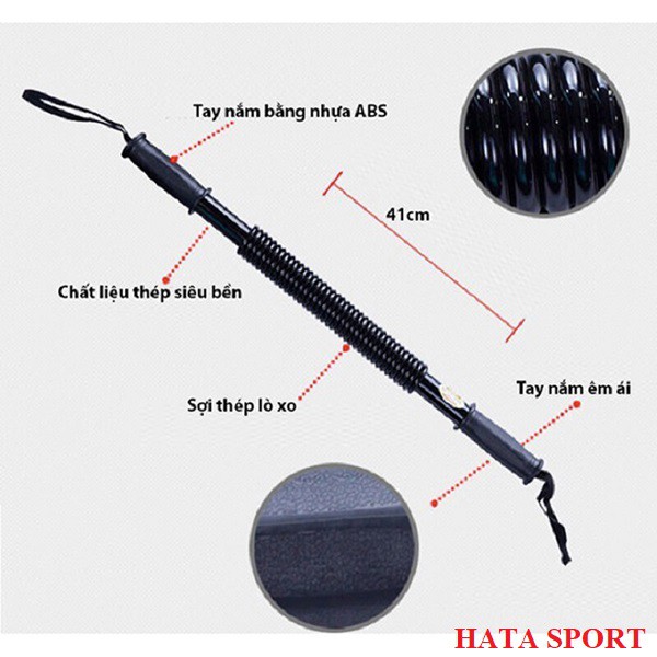 Thanh lò xo 50kg bẻ tập luyện cơ tay cơ ngực tại nhà, sợi thép siêu bên và chắc chắn 50KG - Gậy bẻ tay lò xo 50KG