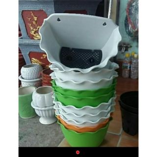 Chậu nhựa ốp tường rộng 24cm có đĩa lọc