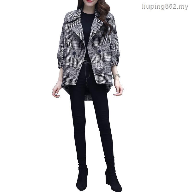 Áo Khoác Blazer Vải Len Mỏng Kẻ Sọc Kiểu Hàn Quốc Thời Trang Xuân Thu 2020 Mới S11