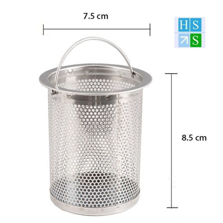 (Bán sỉ) Bộ lọc rác bồn rửa chén bát bằng inox dễ dàng thay thế cho gia đình (Gồm giỏ lọc rác và nắp)