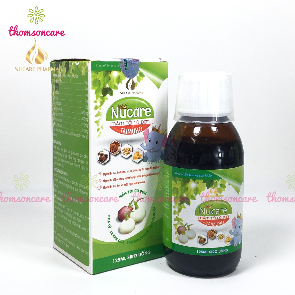 Siro Nucare tinh chất mầm tỏi - Hỗ trợ giảm ho, tăng sức đề kháng cho bé từ dầu tỏi, la hán quả, thymodulin