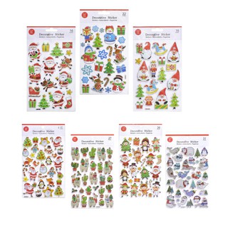Stickers Noel Dập Nổi 7 Mẫu UBL XB4797 Sticker Trang Trí Giáng Sinh