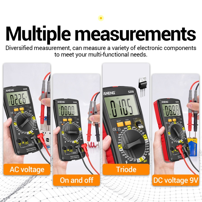 Đồng Hồ Vạn Năng Tự Động Đo Amp Ohm Cho w / Điện Dung Frequ