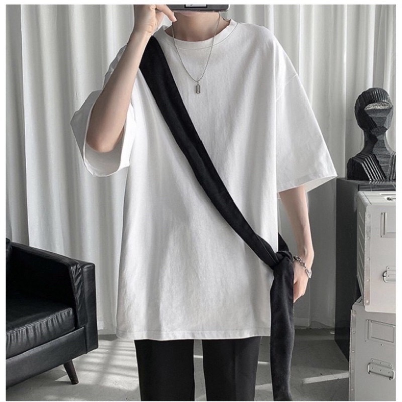Áo Thun Trơn Oversize màu TRẮNG/ĐEN/TAN form nam nữ Unisex  Áo phông form rộng tay lỡ July7store