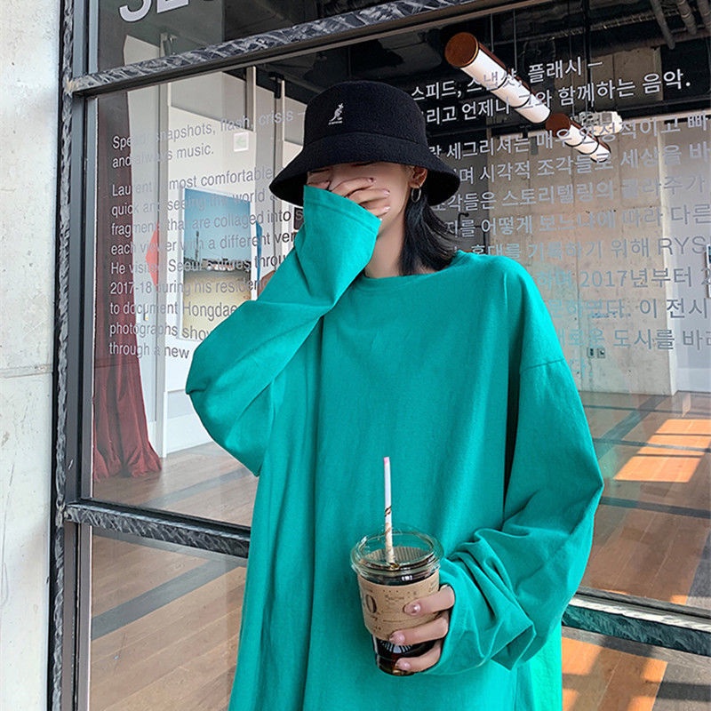 【Yuki】Áo phông dài tay trơn dáng thụng bassic Full màu | BigBuy360 - bigbuy360.vn