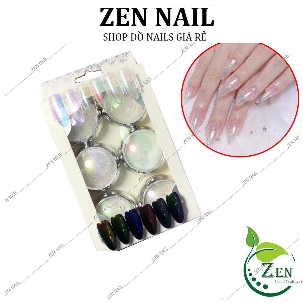 Bột nhũ tráng gương ngọc ánh trai set 6 hũ