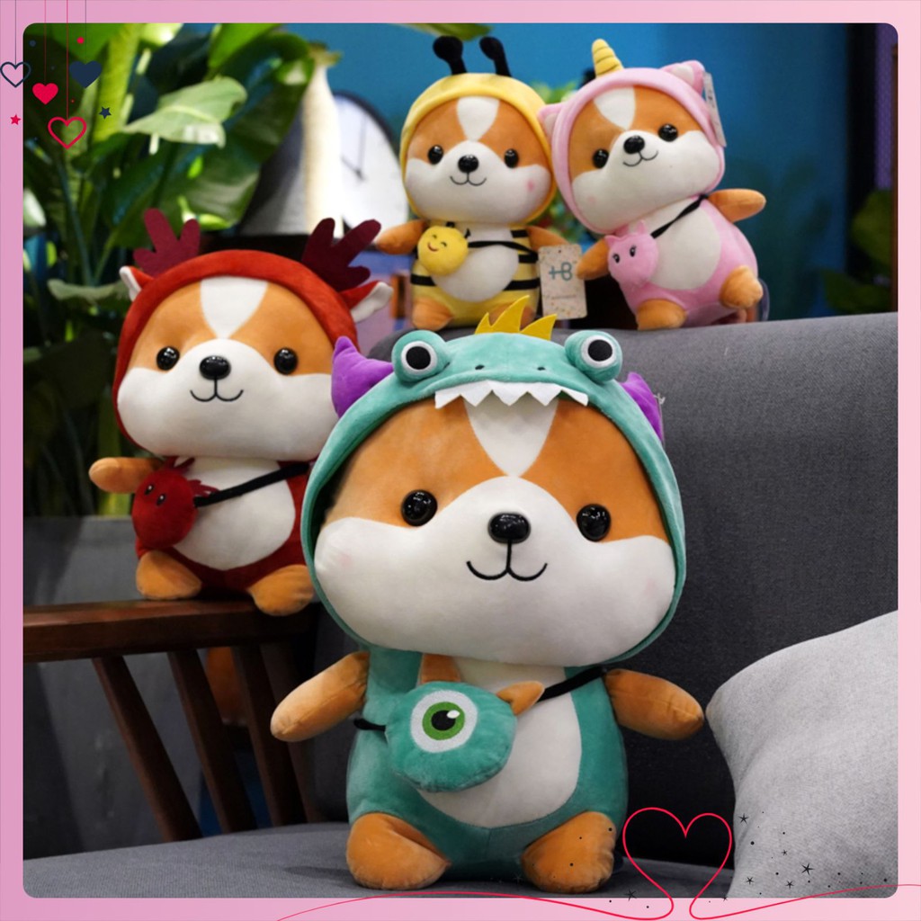 Gấu bông cosplay 💖SALE💖 cho bé dễ thương 25cm cao cấp - Gối ôm, chó bông shiba ngộ nghĩnh, vải co giãn 4 chiều - DC029