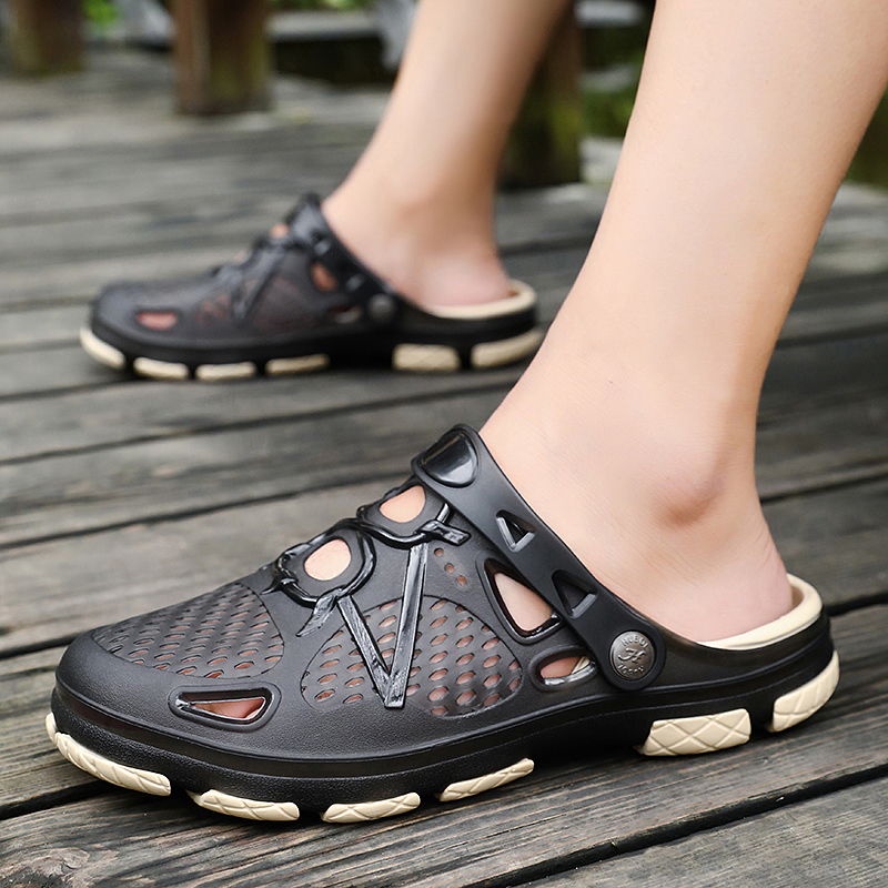 2023 Mới Dép Crocs Chống Trượt Thoáng Khí Siêu Nhẹ Thời Trang Đi Biển Cho Nam