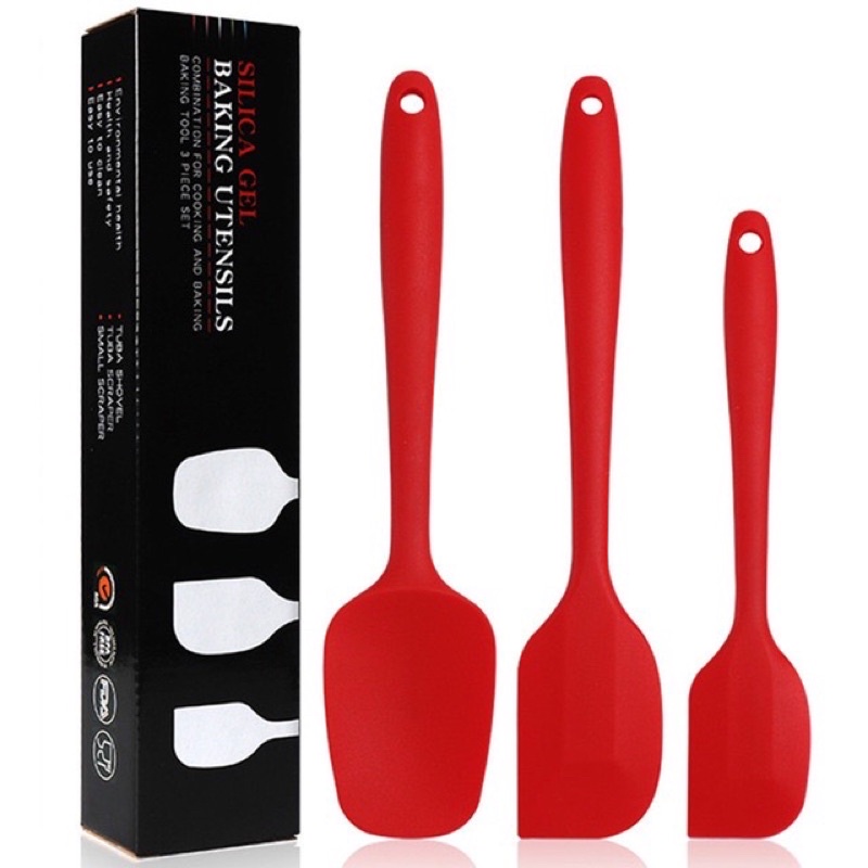 Set 3 Cây Phới Vét Bột, Phới Trộn Bột, Phới Dẹp Silicon chịu nhiệt cao cấp