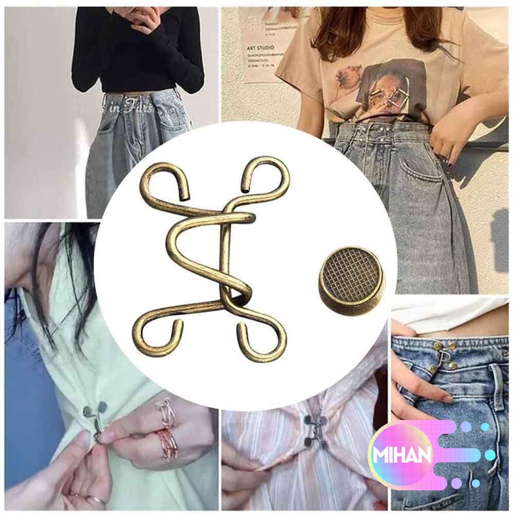 Nút thắt chặt lưng quần jean có thể tháo rời điều chỉnh và tái sử dụng dành cho nam và nữ 27/32mm