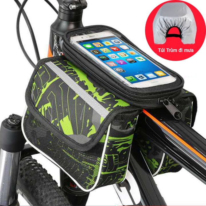 Túi xe đạp cao cấp,túi treo sườn xe đạp chống nước bọc cảm ứng phù hợp với mọi dòng xe