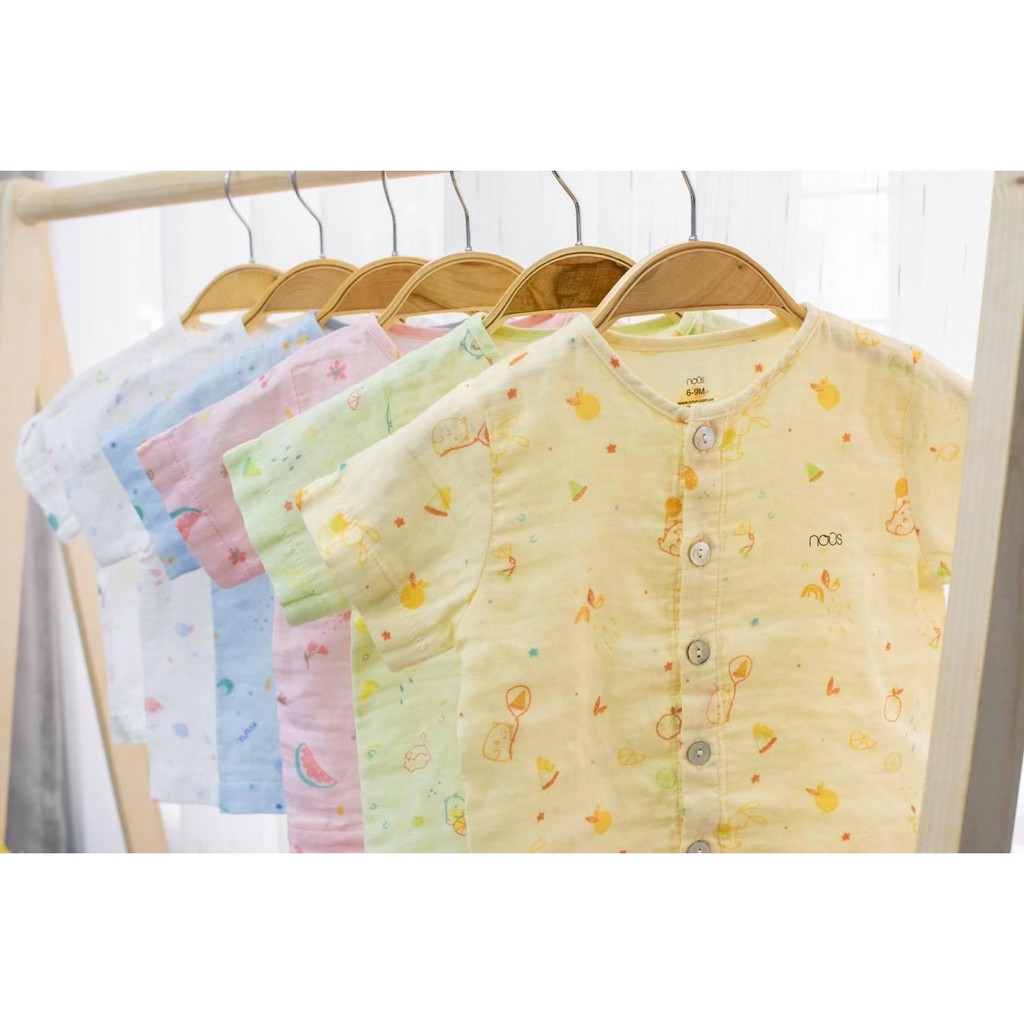 Bộ cài thẳng Nu xô nhiều họa tiết - Size 3M đến 12M