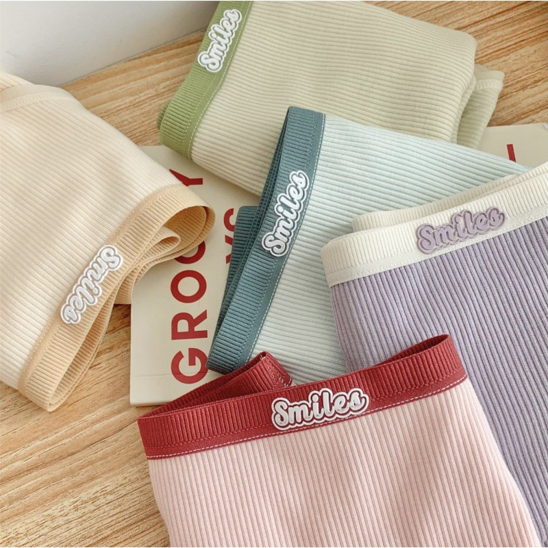 Quần lót nữ cotton smiles gân tăm BRALUNE , quần chíp nữ kháng khuẩn thời trang mã 121