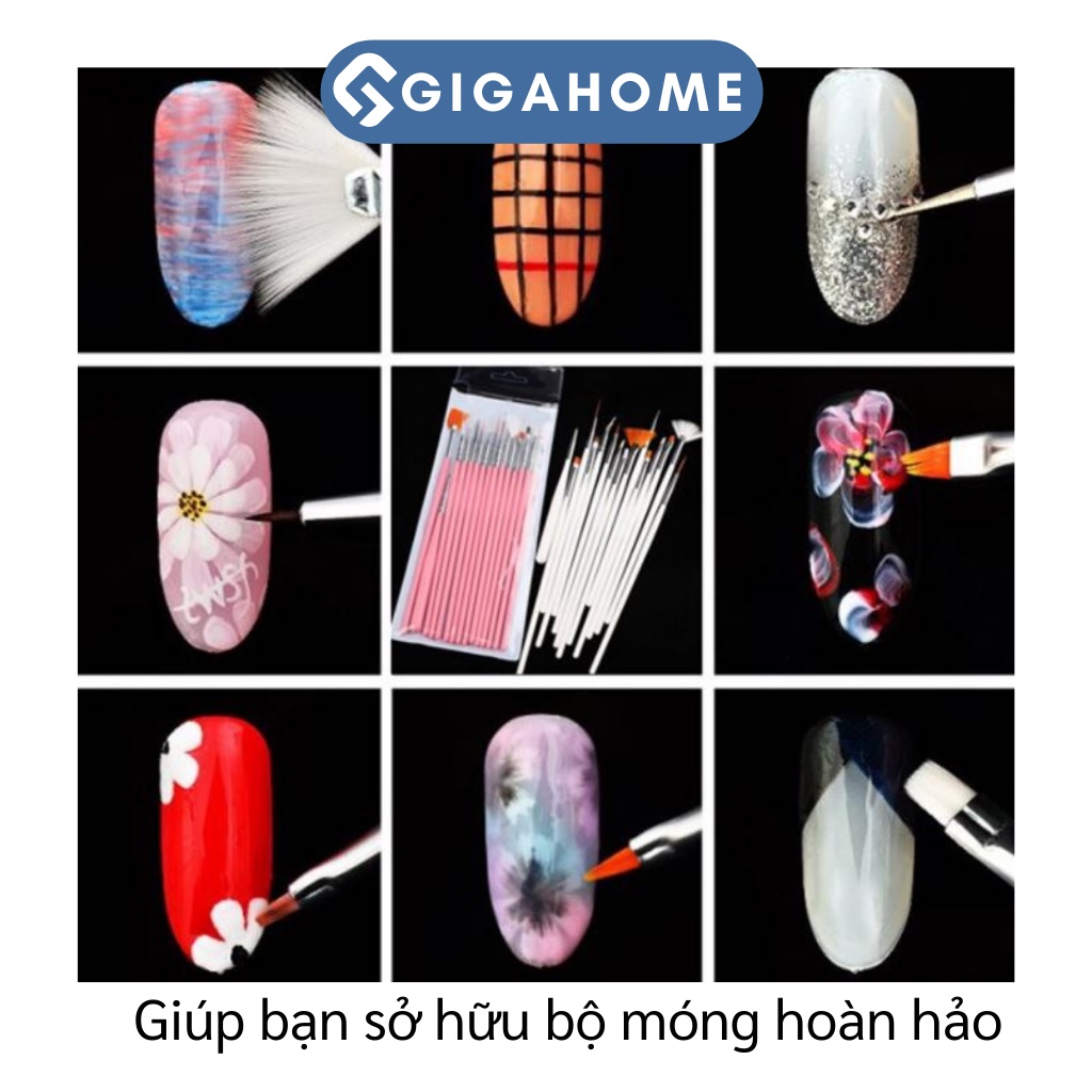 Bộ 15 Cây Cọ Vẽ Móng Nghệ Thuật GIGAHOME Chuyên Nghiệp 6012