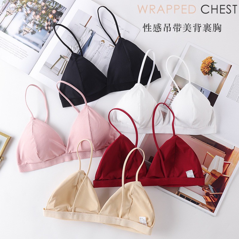 Áo Lót Nữ - Áo Bra Thun co dãn viền chun phối dây nhỏ điệu đà nâng ngực DAN STORE MÃ 293