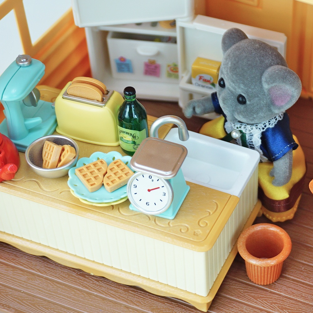 Bộ Mô Hình Nhà Búp Bê Thu Nhỏ DIY Màu Đỏ Kích Thước 1/12 Dùng Để Trang Trí Nhà Búp Bê