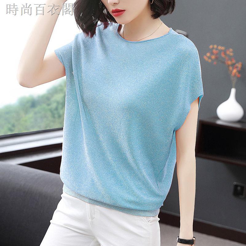 Áo Sweater Cánh Dơi Dáng Rộng Vải Lụa Lạnh Thiết Kế Dễ Thương Cho Nữ