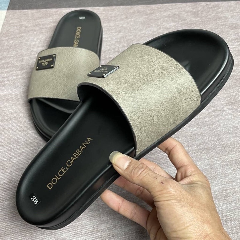 Dép nam quai Da Thật gắn Mác D.G Cao Cấp