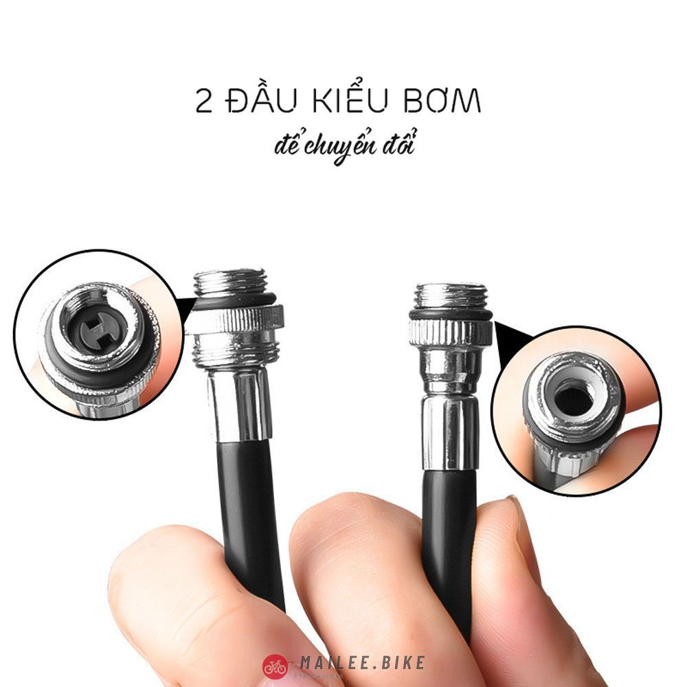 Bơm Xe Đạp Mini Cầm Tay Áp Suất 100Psi Kèm 3 Đầu Lỗ Bơm Khác Nhau Đa Năng Treo Sườn Xe Đạp Thể Thao Địa Hình MTB