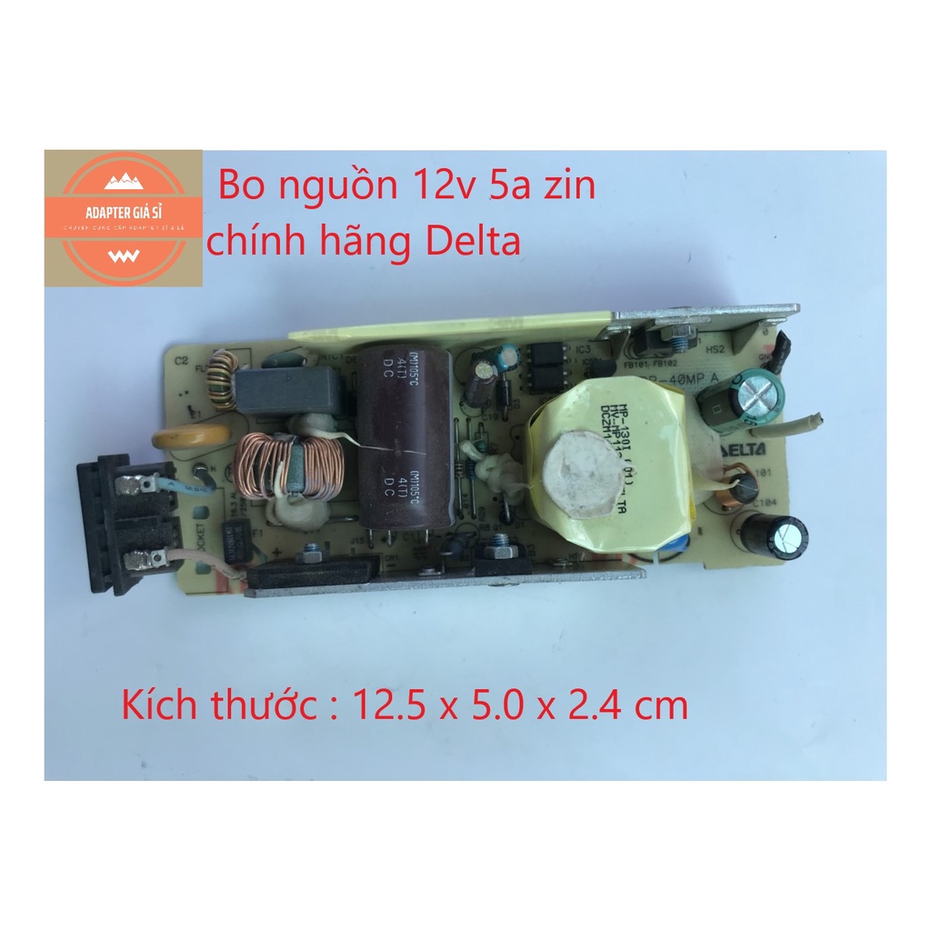 Adapter nguồn 12V 5A bo trần hàng zin tháo máy