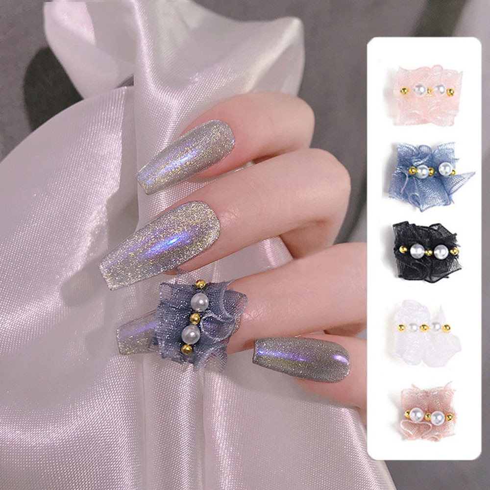 Hộp Phụ Kiện Hạt Ngọc Trai 3d Trang Trí Móng Tay