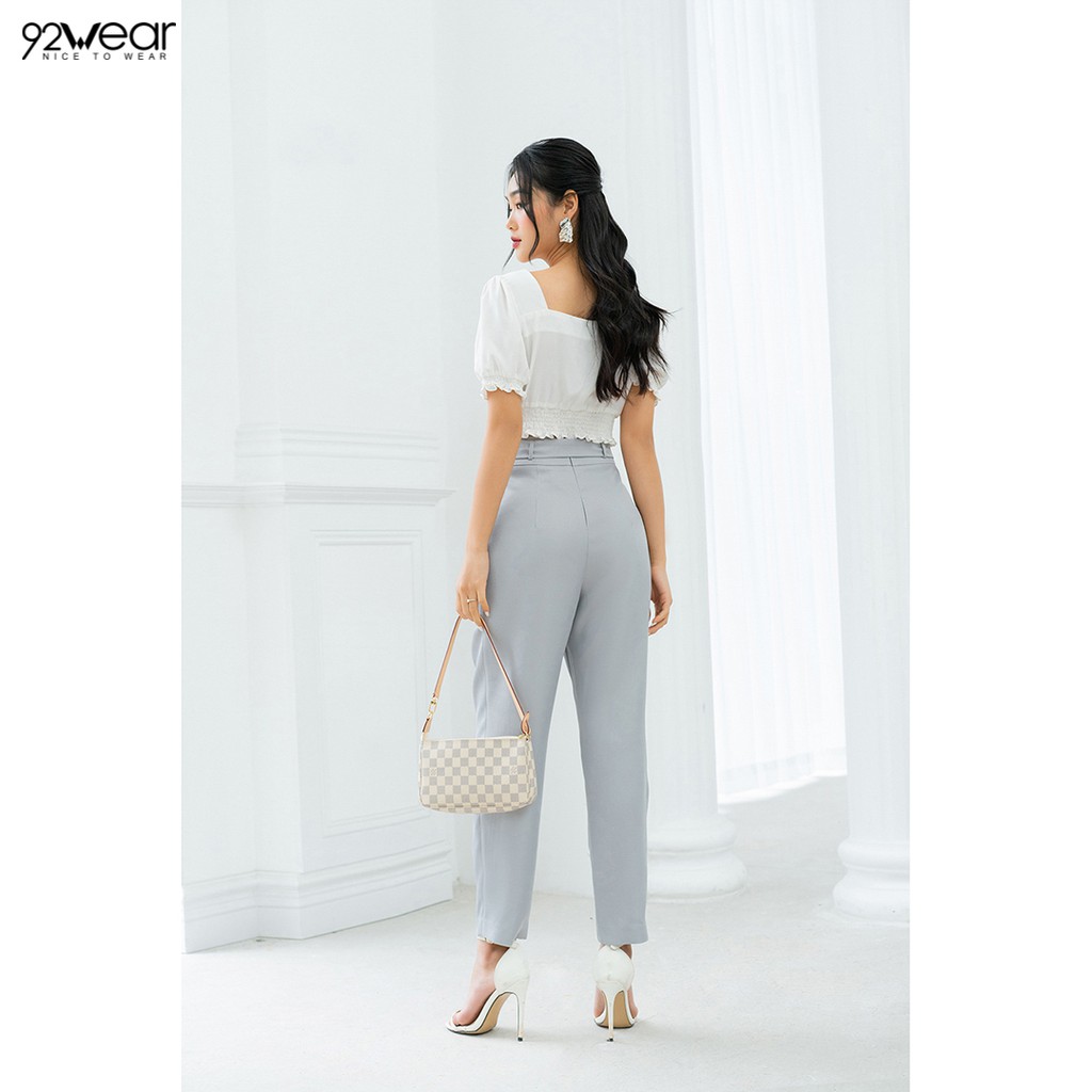 Quần Baggy nữ công sở 92WEAR đủ màu, đủ size thắt đai rời QGW0927