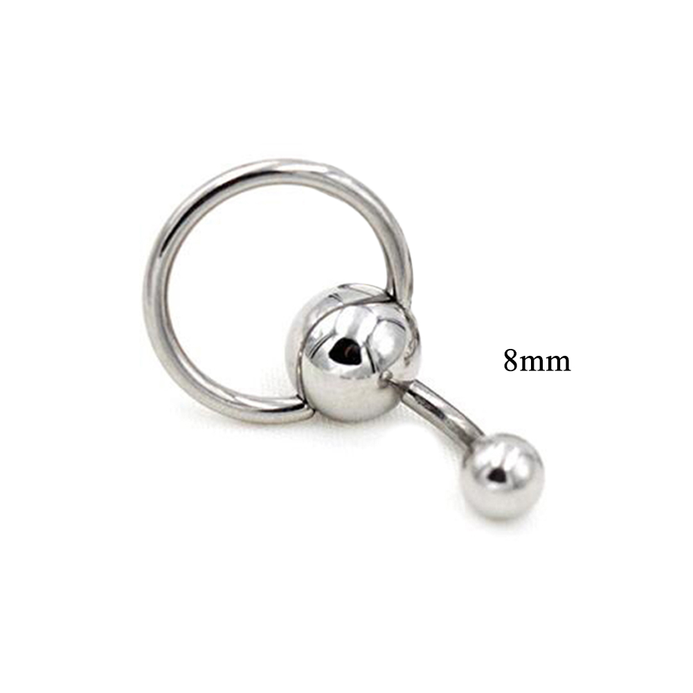 1 Khuyên Rốn Thép Không Gỉ 6 / 8 / 10mm Màu Bạc Thời Trang