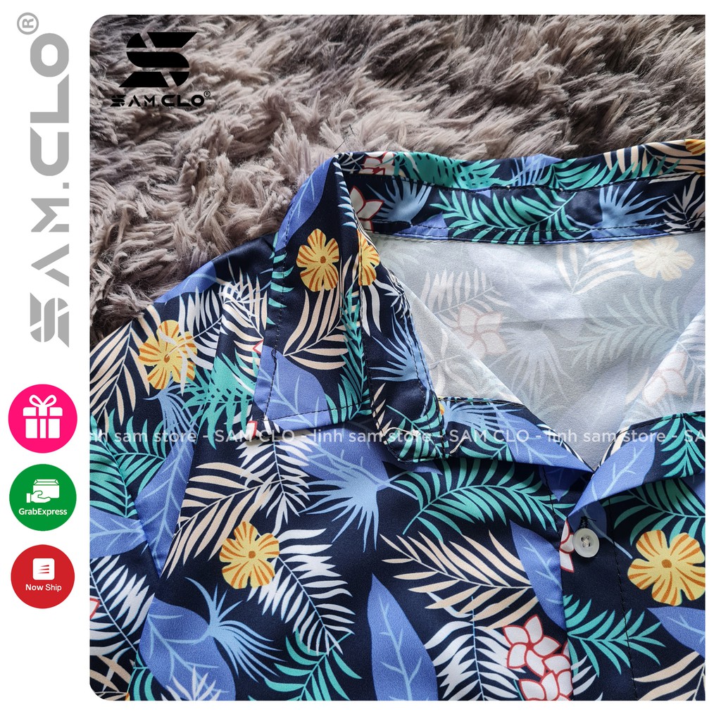 Áo SƠ MI NỮ form rộng in 3D cổ bẻ tay ngắn - lỡ dáng ulzzang freesize unisex mặc cặp, nhóm, hình CÂY HOA LÁ