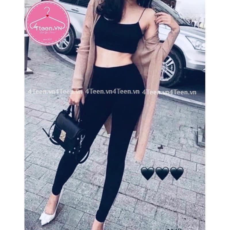 Quần legging MJ cạp cao gen bụng kèm túi giấy , Quần legging Umi lưng cao gen bụng tông dáng