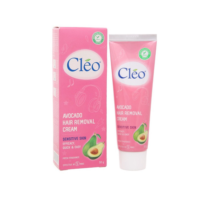 KEM TẨY LÔNG CHO DA NHẠY CẢM CLÉO AVOCADO HAIR REMOVAL CREAM SENSITIVE SKIN 50G CHÍNH HÃNG - 8302