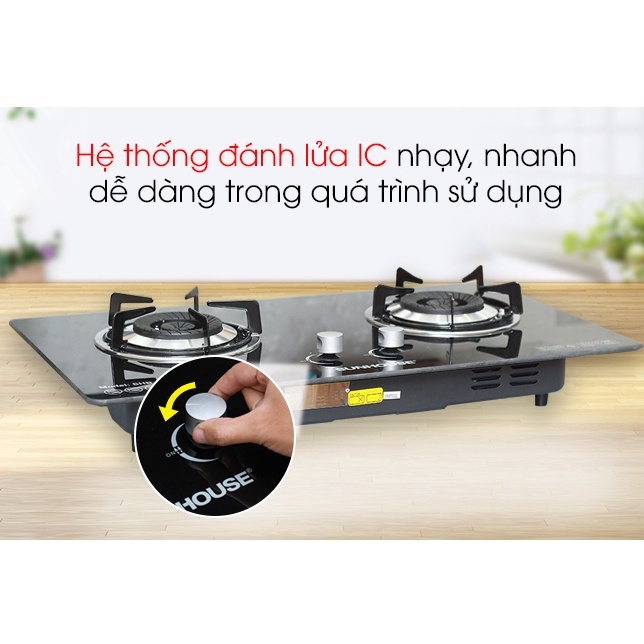 Bếp gas âm Sunhouse SHB-6636-Chính hãng trưng bày+Tặng dây gas-bếp bền tốt tiết kiệm gas